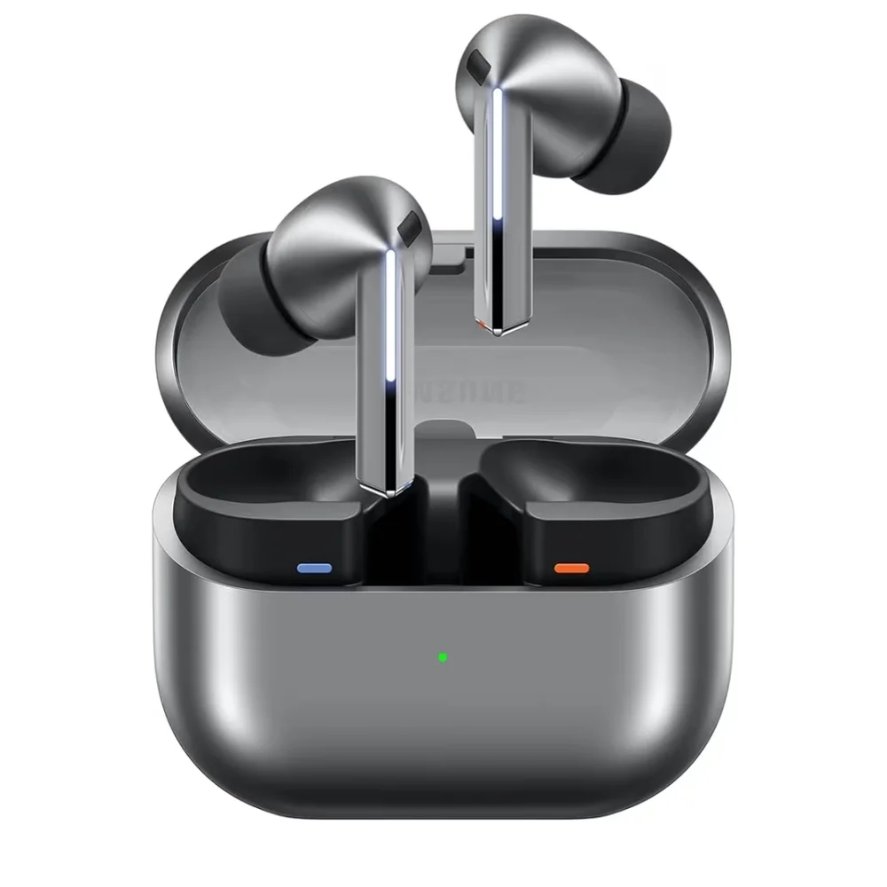 Samsung Earbuds Pro3 Silver Charging Case and Black Earbuds